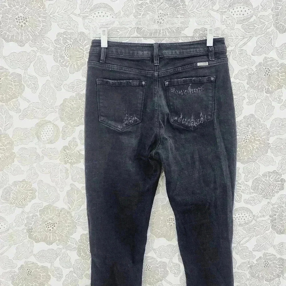 KanCan Estilo Distressed Skinny High Rise Black Jeans Women's 27 - Picture 3 of 9